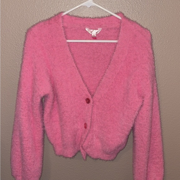 No Boundaries Sweaters - No Boundaries Fuzzy Pink Cardigan